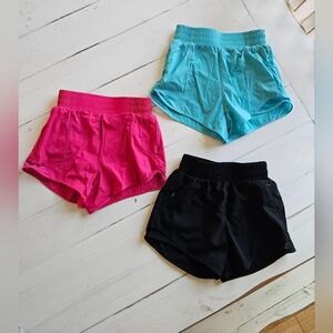 Girls' Athletic Shorts Set - Pink, Blue, and Black